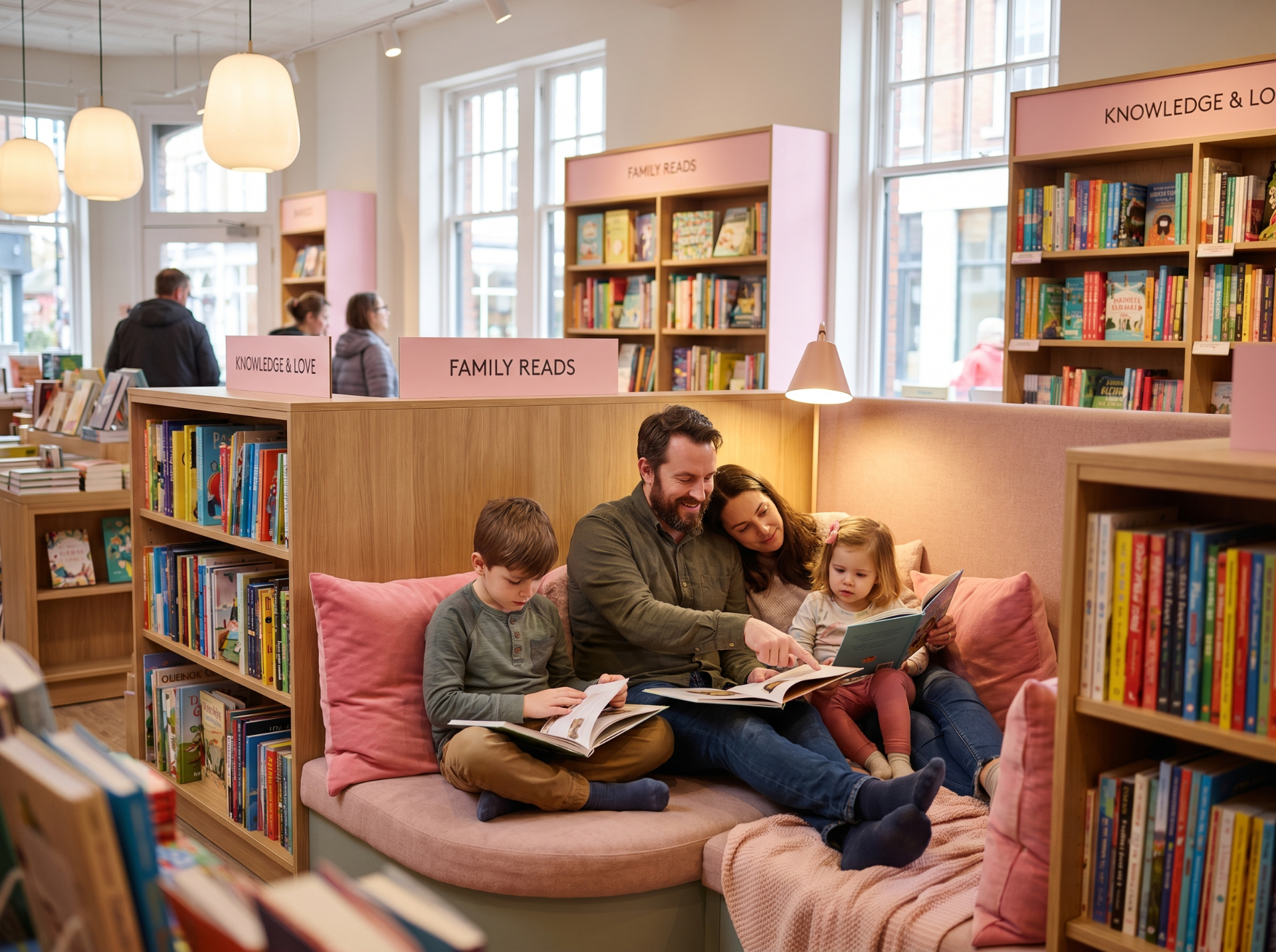 Family reading together