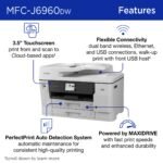 Brother - INKvestment 6960 Wireless Color All-in-One Inkjet Printer with 11”x17” capabilities/2 Paper Trays (MFCJ6960DW) - Gray - Image 3