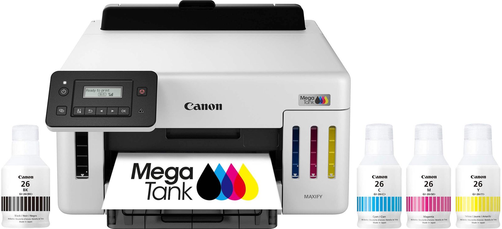 1652c0fd-02d6-4f8b-9e5d-635ef2ac2b76.jpg Canon - Megatank GX5120 Wireless Supertank Inkjet Printer - White - Image 1