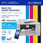 Brother - INKvestment 6960 Wireless Color All-in-One Inkjet Printer with 11”x17” capabilities/2 Paper Trays (MFCJ6960DW) - Gray - Image 2