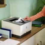 HP - LaserJet Pro 3201dw Wireless Color Laser Printer - White & Slate - Image 5