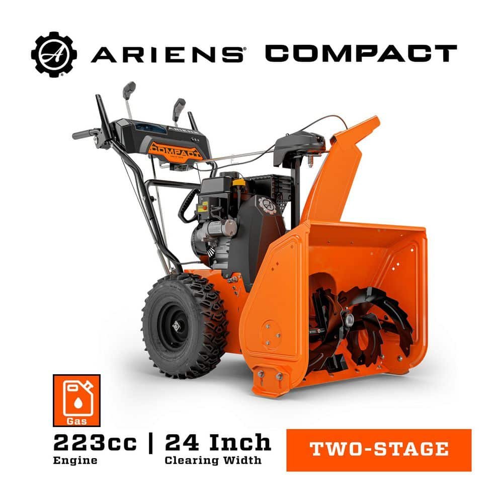 ariens-gas-snow-blowers-920029-64_1000.jpg Ariens Compact 24 in. 223cc Electric Start 2-Stage Self-Propelled Gas Snow Blower with Auto-Turn Steering and Headlights 920029 - Image 1