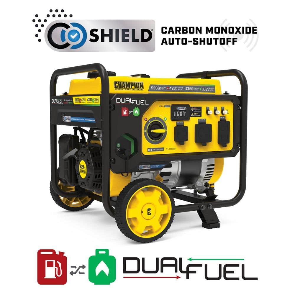 champion-power-equipment-portable-generators-201279-64_1000.jpg Champion Power Equipment 5300/4250-Watt Recoil Start Dual Fuel Portable Generator w/ Free 3-Year Warranty for RV and Home 201279 - Image 1