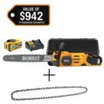 DEWALT FLEXVOLT 60V MAX 20 in. Brushless Cordless Chainsaw and Case Kit w/ (1) 5.0 Ah Battery and Charger w/ Extra 20 in. Chain DCCS677Z1WDT620 - Image 7