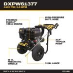 DEWALT 4400 PSI 4.0 GPM Gas Pressure Washer with 420cc Engine, Triplex Pump, Commercial Cold Water Power Washer DXPW61377 - Image 2