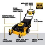 DEWALT 28 in. 224cc E-GOV Engine 3-in-1 Gas RWD Self-Propelled Lawn Mower with High Rear Wheels DW12ABW6RK039 - Image 6