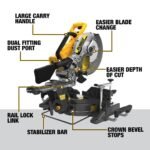 DEWALT 60V Lithium-Ion 12 in. Cordless Sliding Miter Saw (Tool Only) and 32-1/2 in. x 60 in. Rolling Miter Saw Stand DCS781BWDWX726 - Image 3