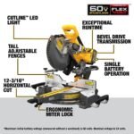 DEWALT 60V Lithium-Ion 12 in. Cordless Sliding Miter Saw Kit with 9.0Ah Battery Pack DCS781X1 - Image 3