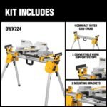 DEWALT 15 Amp Corded 12 in. Double Bevel Sliding Compound Miter Saw w/Blade Wrench, Material Clamp & Compact Miter Saw Stand DWS779WDWX724 - Image 10