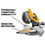 DEWALT 15 Amp Corded 12 in. Double Bevel Sliding Compound Miter Saw w/Blade Wrench, Material Clamp & Compact Miter Saw Stand DWS779WDWX724 - Image 3