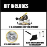 DEWALT 15 Amp Corded 12 in. Double Bevel Sliding Compound Miter Saw w/Blade Wrench, Material Clamp & Compact Miter Saw Stand DWS779WDWX724 - Image 2