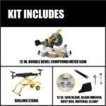 DEWALT 15 Amp Corded 12 in. Double Bevel Sliding Compound Miter Saw and 32-1/2 in. x 60 in. Rolling Miter Saw Stand DWS779WDWX726 - Image 2