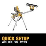 DEWALT 15 Amp Corded 12 in. Double Bevel Sliding Compound Miter Saw and Heavy Duty Miter Saw Stand with Wrench & Material Clamp DWS780WDWX723 - Image 8
