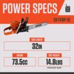 ECHO 32 in. 73.5 cc Gas 2-Stroke X Series Professional-Grade Rear Handle Chainsaw CS-7310P-32 - Image 2