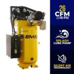 EMAX 80 Gal. 7.5 HP 3-Cylinder 1-Phase 175 PSI Silent Air Electric Air Compressor with Isolator Pads and Auto Drain HES07V080Y1 - Image 2