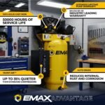 EMAX 80 Gal. 10 HP V4 1-Phase Silent Air 175 PSI Electric Air Compressor with Isolator Pads and Auto Drain HES10V080V1 - Image 3