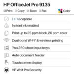 HP - OfficeJet Pro 9135 Wireless All-in-One Inkjet Printer, Scanner, Copier, AI-Enabled with 3 Months of Instant Ink - White - Image 2