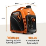 Generac 2500 Watt Recoil Start Gasoline Portable Generator Inverter w/ COSense 82512 - Image 3