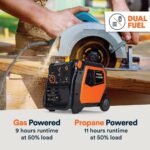 Generac 5200/3900-Watt Dual Fuel Inverter Generator, Fully Enclosed Case and Easy-To-Use Electric Start with Battery Included 8945 - Image 10