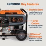 Generac 10000 / 8000-Watt Electric Switch Gasoline Portable Generator-Cosense w/ 3 ft. Adapter Cord 81541 - Image 8