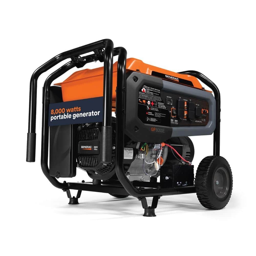 generac-portable-generators-81541-64_1000.jpg Generac 10000 / 8000-Watt Electric Switch Gasoline Portable Generator-Cosense w/ 3 ft. Adapter Cord 81541 - Image 1