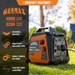 GENMAX 4000-Watt Recoil Start Gasoline Powered Inverter Generator Light-Weight and Quiet With 145cc OHV Engine GM4000iA - Image 4