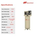 Ingersoll Rand 60 Gal. 135 PSI SS3 Vertical 3 HP 230-Volt 1-Phase Single-Stage Stationary Electric Air Compressor SS3L3 - Image 2