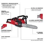 Milwaukee M18 FUEL 18V 16 in. Brushless Cordless Battery Powered Chainsaw Kit w/ Pole Saw, 12.0 Ah Battery and Rapid Charger 2727-21HD-3016-20PS - Image 6