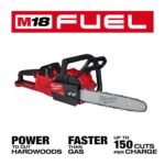 Milwaukee M18 FUEL 16 in. 18V Brushless Cordless Battery Powered Chainsaw w/ 12.0 Ah & 8.0 Ah FORGE Battery, Rapid Charger 2727-21HD-48-11-1881 - Image 5
