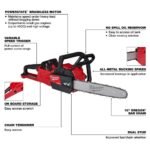 Milwaukee M18 FUEL 16 in. 18V Brushless Cordless Battery Powered Chainsaw w/ 12.0 Ah & 8.0 Ah FORGE Battery, Rapid Charger 2727-21HD-48-11-1881 - Image 6
