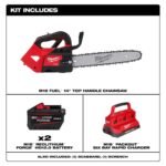 Milwaukee M18 FUEL 18V 14 in. Brushless Cordless Battery Top Handle Chainsaw w/ (2) 12.0 AH FORGE Battery, PACKOUT Charger 2826-20T-48-59-1842F - Image 5