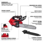 Milwaukee M18 FUEL 18V 14 in. Brushless Cordless Battery Top Handle Chainsaw w/ (2) 12.0 AH FORGE Battery, PACKOUT Charger 2826-20T-48-59-1842F - Image 6