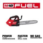 Milwaukee M18 FUEL 18V 14 in. Brushless Cordless Battery Top Handle Chainsaw w/ (2) 12.0 AH FORGE Battery, PACKOUT Charger 2826-20T-48-59-1842F - Image 4