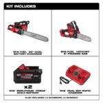 Milwaukee M18 FUEL 18V Brushless Cordless 20 in. Dual Battery Chainsaw Kit w/ 8 in. Mini Chainsaw, (2) 8.0 Ah Batteries, Charger 2827-22-3004-20 - Image 5