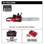 Milwaukee M18 FUEL 18V Brushless Cordless 20 in. Dual Battery Chainsaw Kit with (2) 8.0 Ah FORGE Batteries, Dual Bay Rapid Charger 2827-22 - Image 5