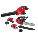 Milwaukee M18 FUEL Dual Battery 145 MPH 600 CFM 18V Brushless Cordless Blower w/ M18 14" Chainsaw Kit, M18 FORGE Starter Kit 2824-20-2826-21T-48-59-1881