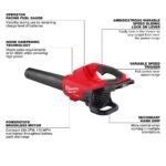 Milwaukee M18 FUEL Dual Battery 145 MPH 600 CFM 18V Brushless Cordless Battery Powered Blower w/(2) 8.0 Ah FORGE Battery, Charger 2824-20-48-59-1888 - Image 5