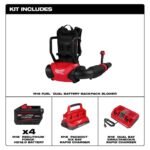 Milwaukee M18 FUEL 155 MPH 650 CFM 18V Brushless Cordless Battery Backpack Blower w/ (4) 12.0 Ah FORGE Batteries, PACKOUT Charger 3009-22HD-48-59-1842F - Image 2
