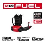 Milwaukee M18 FUEL 155 MPH 650 CFM 18V Brushless Cordless Battery Backpack Blower w/ (2) 12.0 Ah FORGE Batteries, Charger 3009-22HD - Image 4