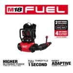 Milwaukee M18 FUEL 155 MPH 650 CFM 18V Brushless Cordless Dual Battery Backpack Blower Kit w/(4) 12.0 Ah Batteries, (2) Chargers 3009-24HD - Image 4