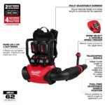 Milwaukee M18 FUEL 155 MPH 650 CFM 18V Brushless Cordless Dual Battery Backpack Blower Kit w/(4) 12.0 Ah Batteries, (2) Chargers 3009-24HD - Image 8