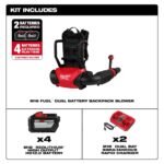 Milwaukee M18 FUEL 155 MPH 650 CFM 18V Brushless Cordless Dual Battery Backpack Blower Kit w/(4) 12.0 Ah Batteries, (2) Chargers 3009-24HD - Image 6
