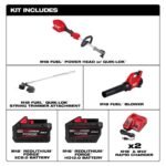 Milwaukee M18 FUEL 120 MPH 500 CFM 18V Brushless Cordless Battery Powered Blower Kit w/ String Trimmer, (2) Batteries, (2) Charger 3017-21HD-3016-21ST - Image 2