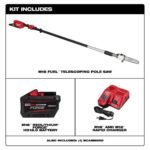 Milwaukee M18 FUEL 10 in. 18V Lithium-Ion Brushless Electric Cordless Telescoping Pole Saw Kit w/12.0 Ah Battery and Rapid Charger 3013-21 - Image 4