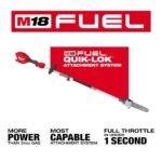 Milwaukee M18 FUEL 18V 10 in. Brushless Cordless Battery Powered QUIK-LOK Pole Saw w/ String Trimmer & Hedge Trimmer Attachments 3016-20PS-49-16-2717-49-16-2719 - Image 5