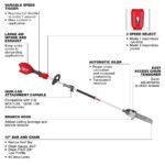 Milwaukee M18 FUEL 18V 10 in. Brushless Cordless Battery Powered QUIK-LOK Pole Saw w/ String Trimmer & Hedge Trimmer Attachments 3016-20PS-49-16-2717-49-16-2719 - Image 6
