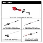 Milwaukee M18 FUEL 18V 10 in. Brushless Cordless Battery Powered QUIK-LOK Pole Saw w/ String Trimmer & Hedge Trimmer Attachments 3016-20PS-49-16-2717-49-16-2719 - Image 2