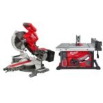 Milwaukee M18 FUEL 18V Lithium-Ion Brushless 10 in. Cordless Dual Bevel Sliding Compound Miter Saw with 8-1/4 in. Table Saw 2734-20-2736-20 - Image 15