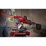 Milwaukee M18 FUEL 18V Lithium-Ion Brushless 10 in. Cordless Dual Bevel Sliding Compound Miter Saw with 8-1/4 in. Table Saw 2734-20-2736-20 - Image 11