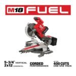 Milwaukee M18 FUEL 18V 10 in. Lithium-Ion Brushless Cordless Dual Bevel Sliding Compound Miter Saw Kit with One 8.0 Ah Battery 2734-21 - Image 3